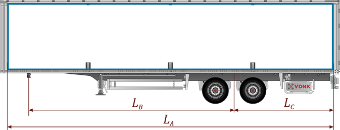 размеры полуприцепа одна ось для расчета нгрузки на ось